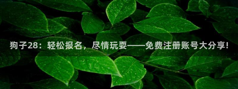 u8集团：狗子28：轻松报名，尽情玩耍——免费注册账号大分享!